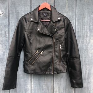 CoffeeShop Faux Leather Moto Jacket Black / Medium